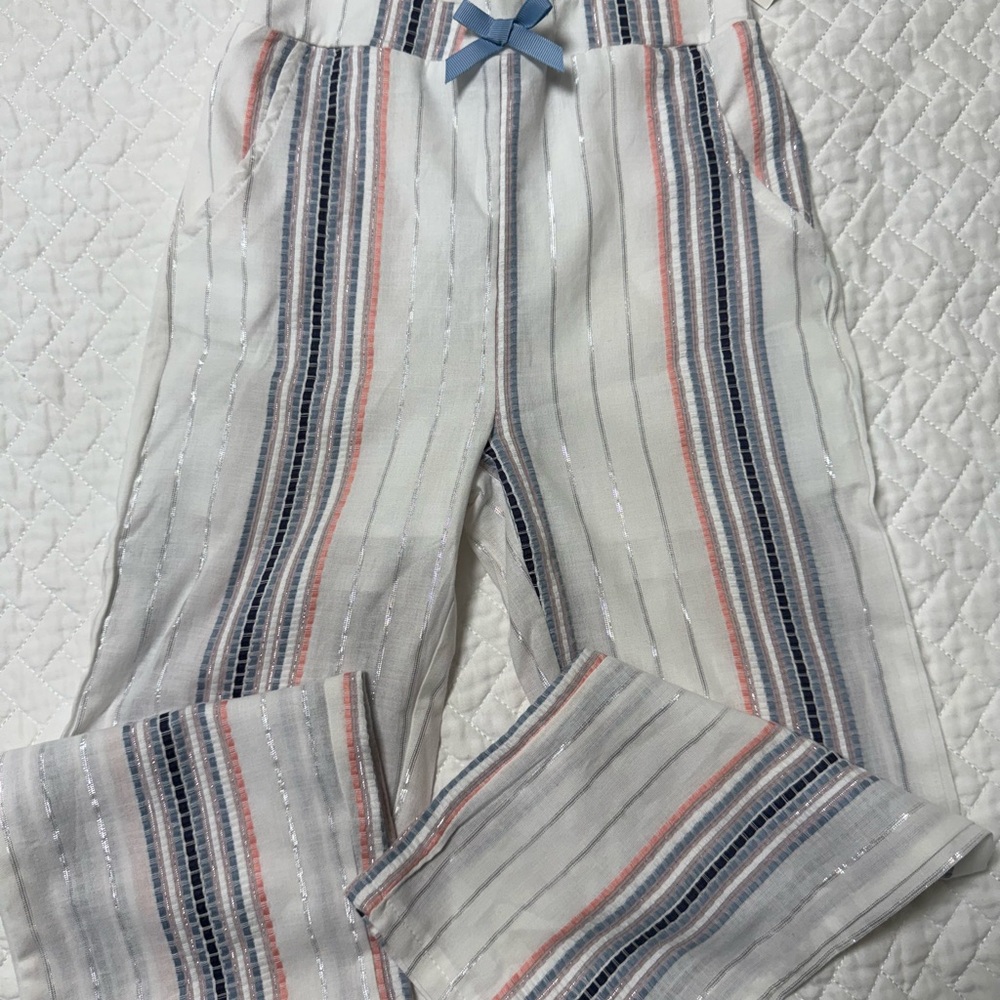 Striped Kids Pants with Blue and Pink Accents